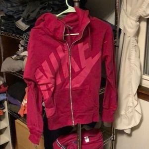 Nike zip up funnel neck hoodie